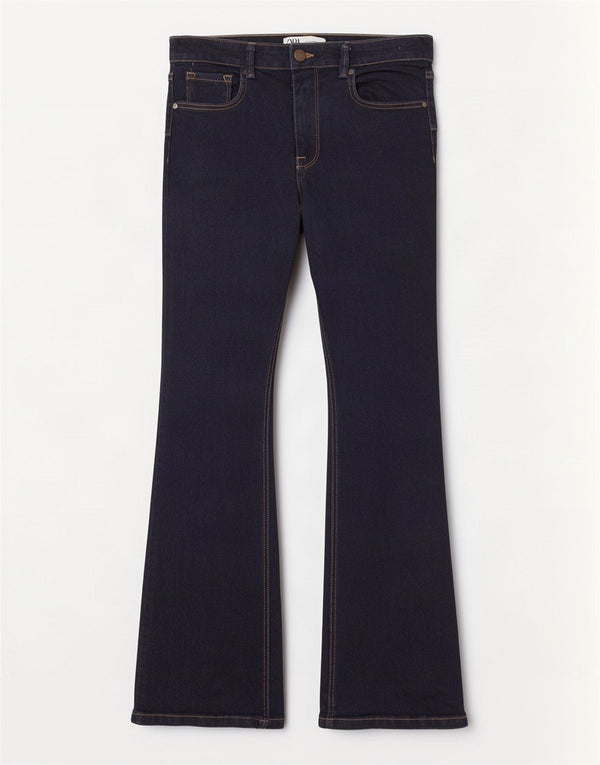 Женские расклешенные джинсы Zara EU 42, большие W32 L33, темно-синие, хлопок