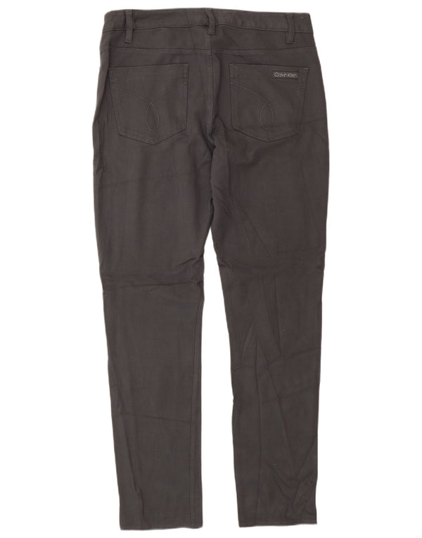 Женские узкие повседневные брюки Calvin Klein, размер США 12, большие W32 L32, серые, вискоза