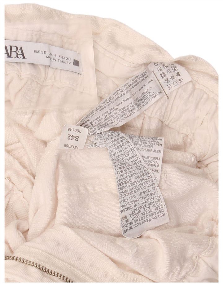 Женские зауженные джинсы ZARA EU 36 XS W26 L24, белый хлопок