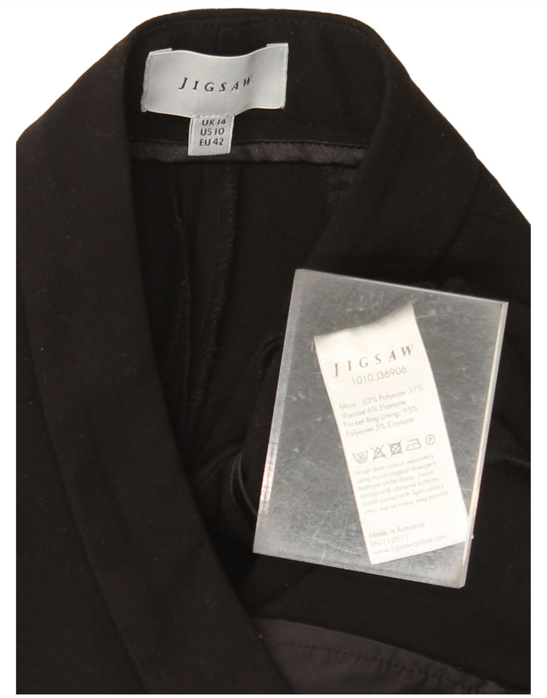 Женские прямые укороченные брюки JIGSAW UK 14, большие W34 L25, черные