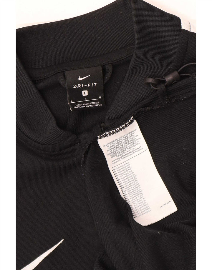 Мужская спортивная куртка Nike Dri Fit, большая черная полиэстер с цветными блоками