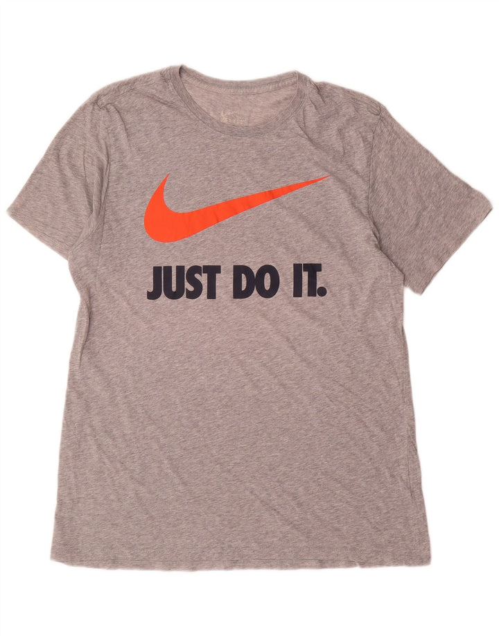Мужская футболка с рисунком Nike, большая серая в крапинку