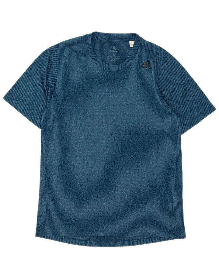 Мужская футболка Adidas Climalite Top Small Navy Blue Striped Polyester