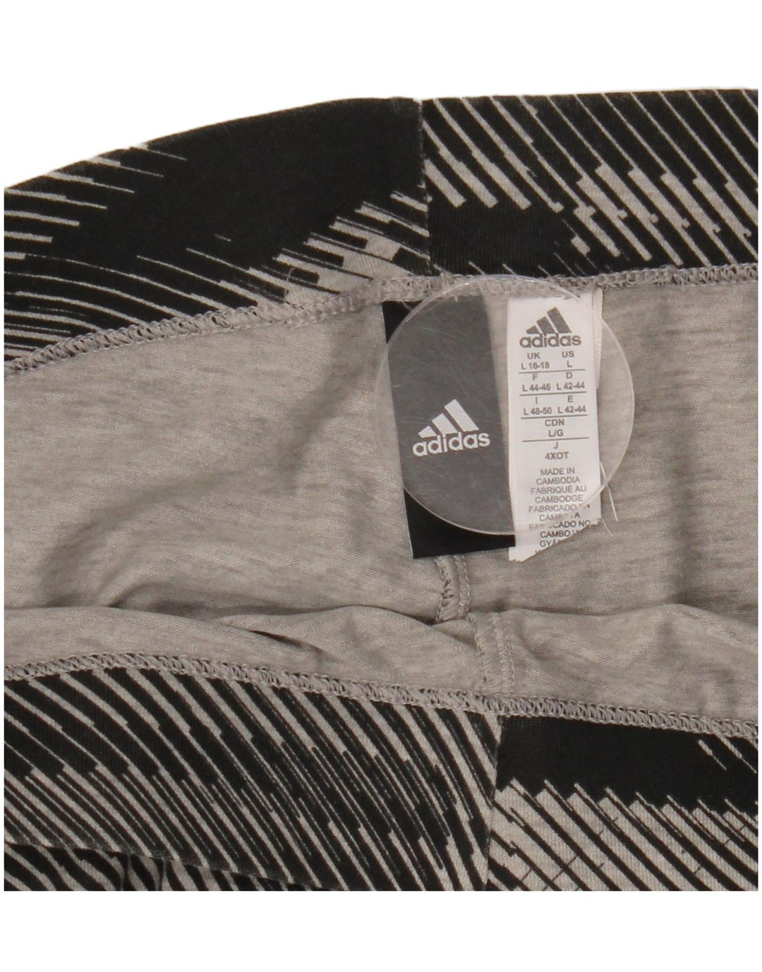 Женские леггинсы с рисунком ADIDAS UK 16/18, хлопок, большая черная полоска