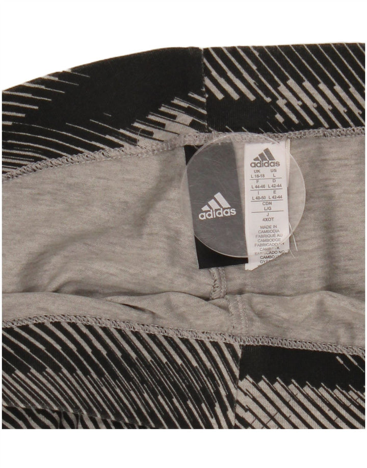 Женские леггинсы с рисунком ADIDAS UK 16/18, хлопок, большая черная полоска