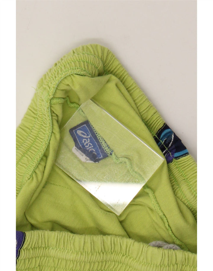 Мужские спортивные шорты с графическим рисунком ASICS XL, хлопковые зеленые цветные блоки