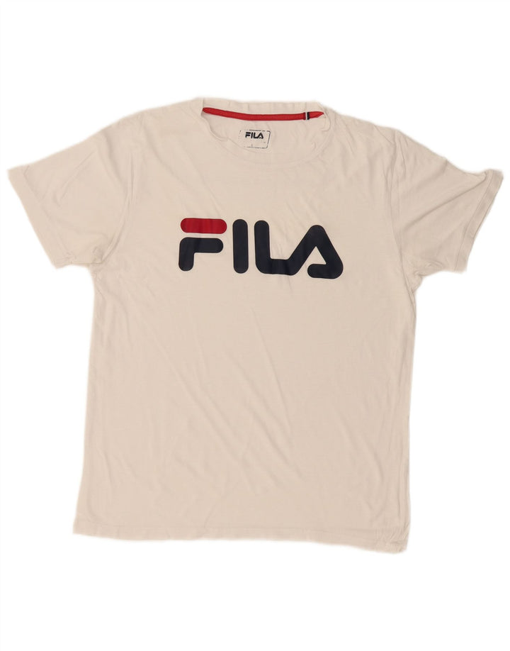 Мужская футболка с рисунком FILA, большая белая