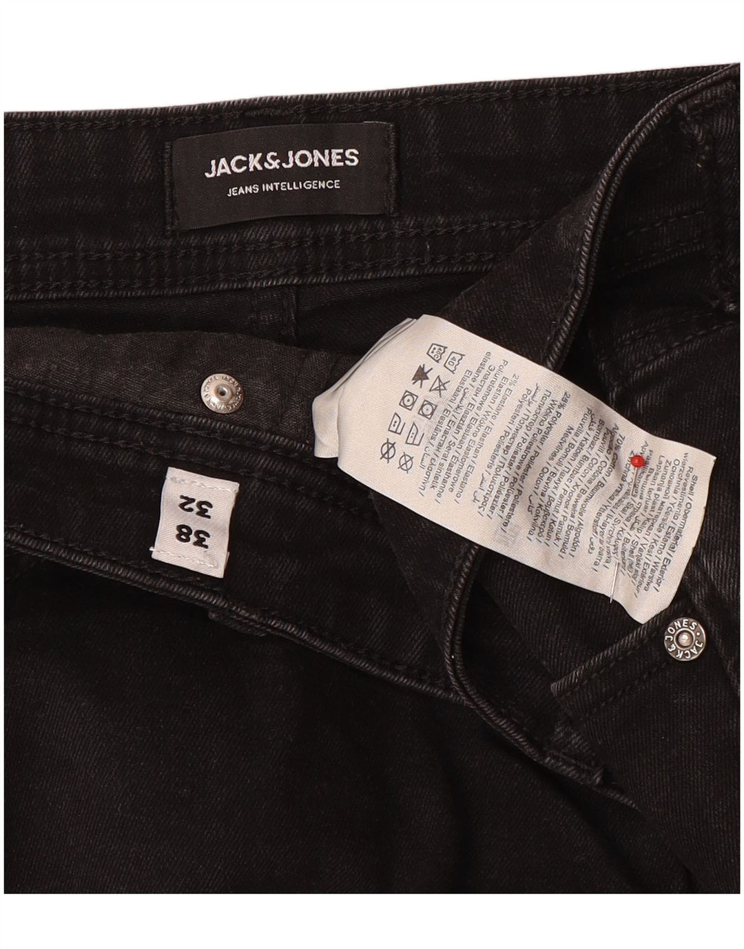 Мужские узкие джинсы Jack & Jones W38 L32, черный хлопок