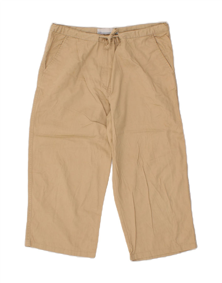 SERGIO TACCHINI Womens Straight Capri Trousers IT 42 Medium W30 L19 Beige Vintage Sergio Tacchini and Second-Hand Sergio Tacchini from Messina Hembry 