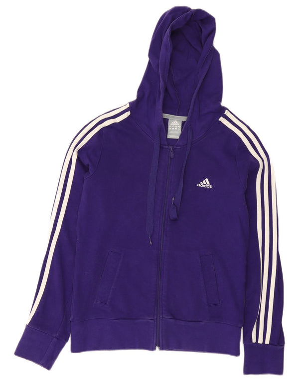 Женский свитер с капюшоном на молнии Adidas UK 12, средний фиолетовый, хлопок