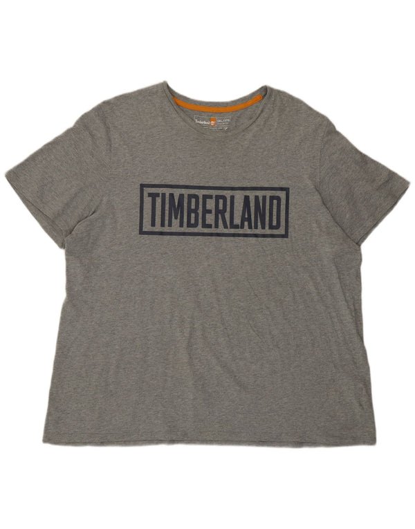 Мужская футболка Timberland стандартного кроя с рисунком, топ 3XL, серый хлопок