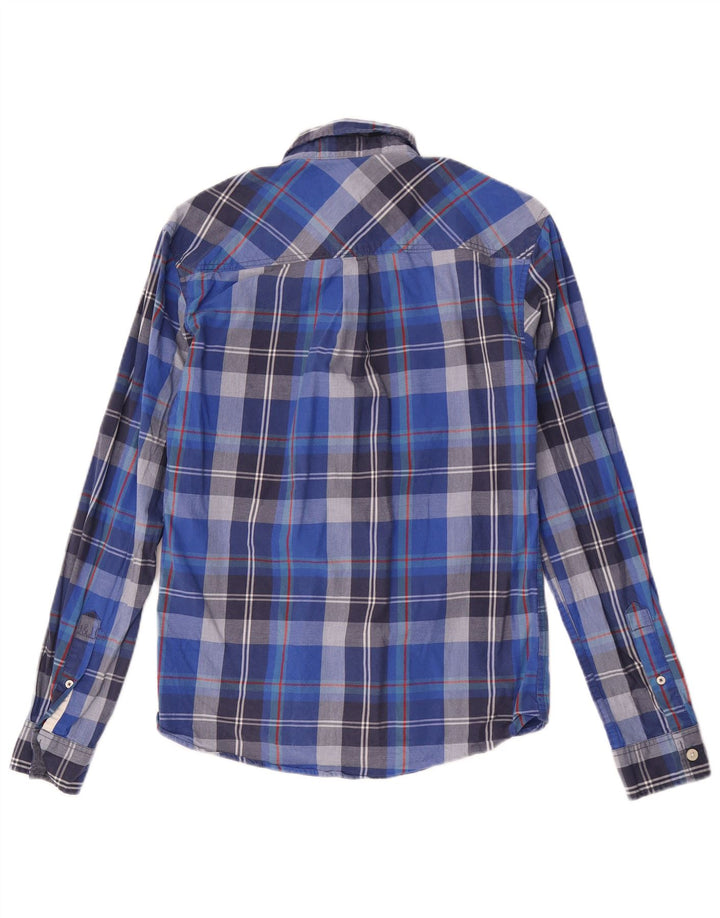 Фланелевая рубашка Jack & Jones для мальчиков 11–12 лет, синяя клетка, хлопок
