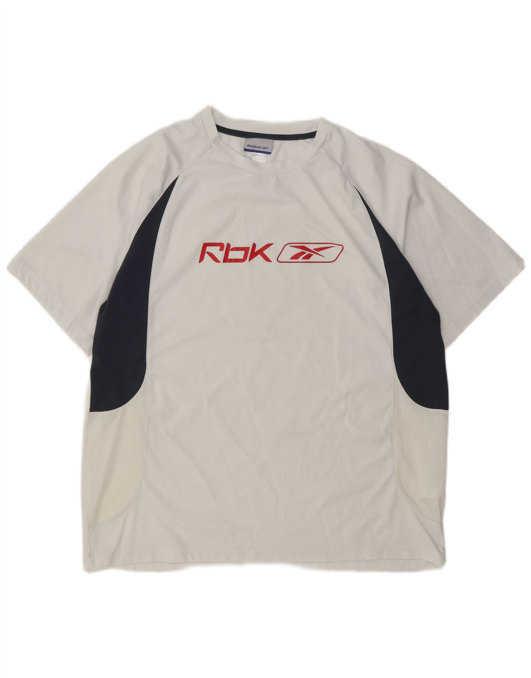 REEBOK Мужская футболка с рисунком Top XL Белая с цветными блоками