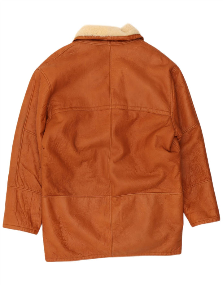 Мужское пальто из овчины VINTAGE IT 50, большая коричневая овчина