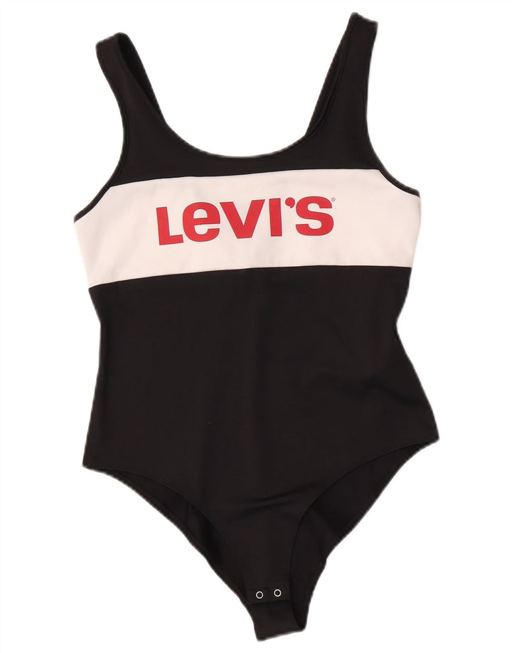 Женское боди с рисунком Levi's UK 12, средний черный, полиэстер с цветными блоками