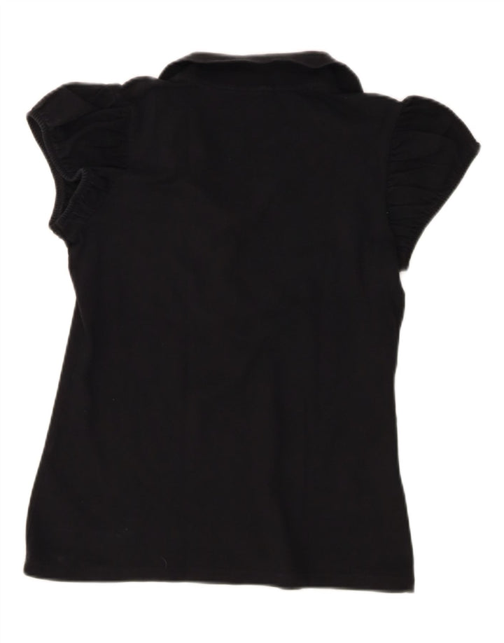 Женская рубашка-поло Burberry из хлопка среднего черного цвета