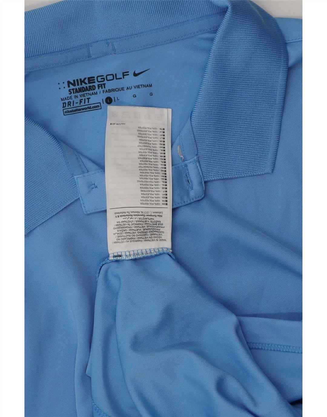 Мужская рубашка поло Nike Dri Fit Standard, большой синий полиэстер