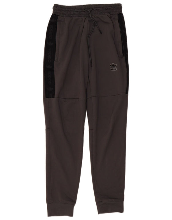 Мужские спортивные брюки Adidas с графическим рисунком, джоггеры, маленькие серые, с цветными блоками