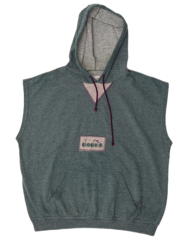 DIADORA Мужской джемпер без рукавов с капюшоном, большой синий, хлопок