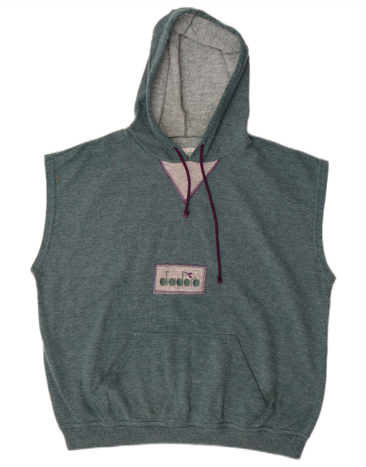 DIADORA Мужской джемпер без рукавов с капюшоном, большой синий, хлопок