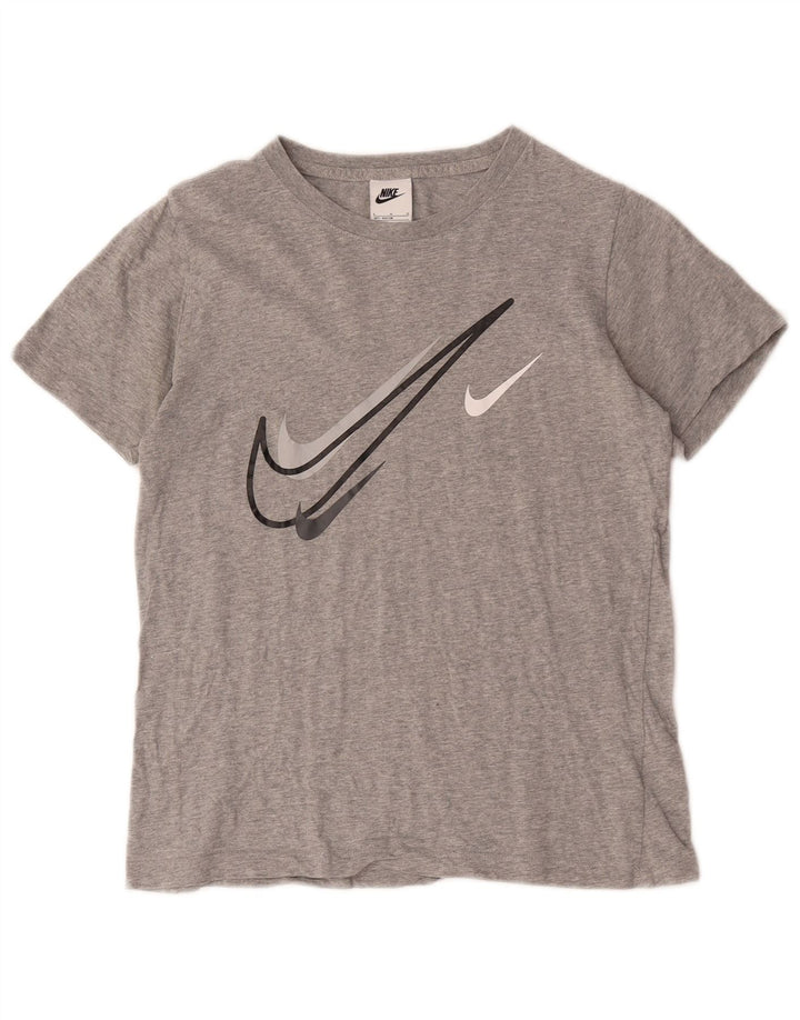 Футболка с рисунком Nike для мальчиков 12–13 лет, большая серая в крапинку