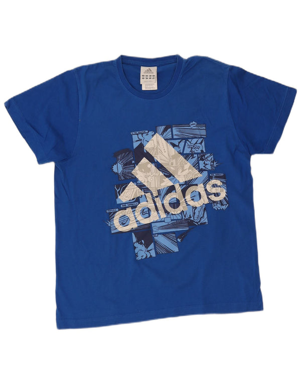 Мужская футболка с рисунком Adidas Top Medium Blue Cotton