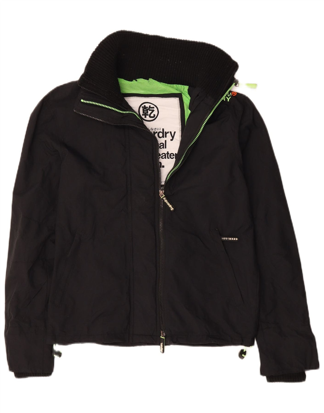Мужская ветровка-дождевик Superdry UK 36, маленькая, черный нейлон