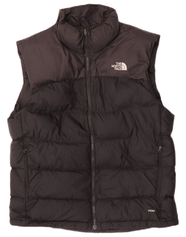 Мужской утепленный жилет The North Face UK 40, большой черный нейлон с цветными блоками
