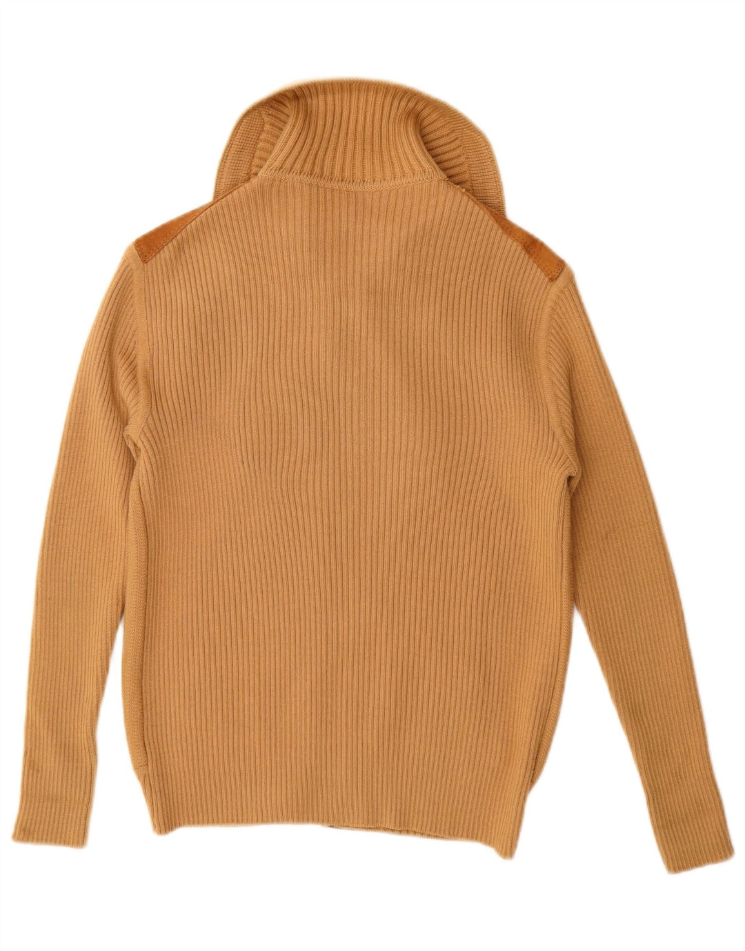 ВИНТАЖНЫЙ женский замшевый кардиган-свитер UK 12, средний бежевый цветной блок