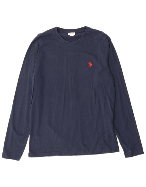 Ассоциация поло США. Женский топ с длинным рукавом UK 16, большой темно-синий хлопок