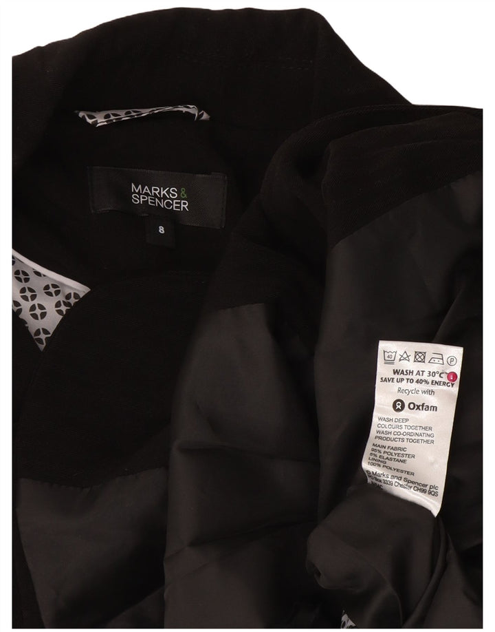 Женский пиджак Marks & Spencer с 2 пуговицами, Великобритания, 8, маленький, черный, полиэстер