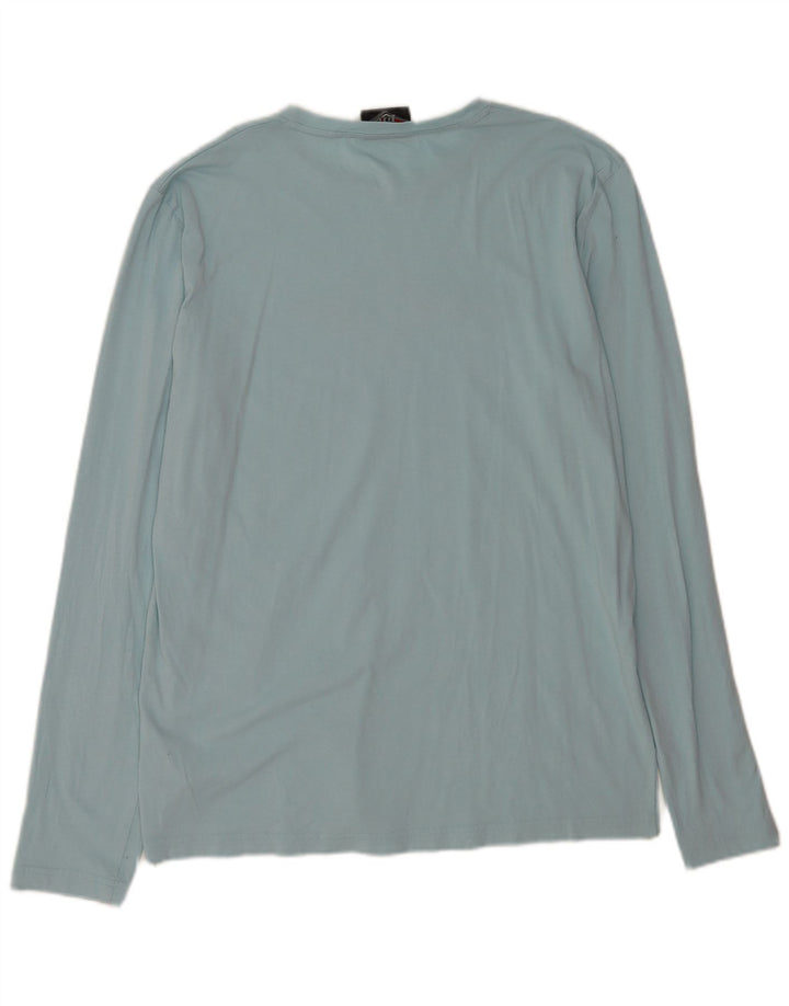 Мужской топ с рисунком Bear, большой синий хлопок, с длинными рукавами