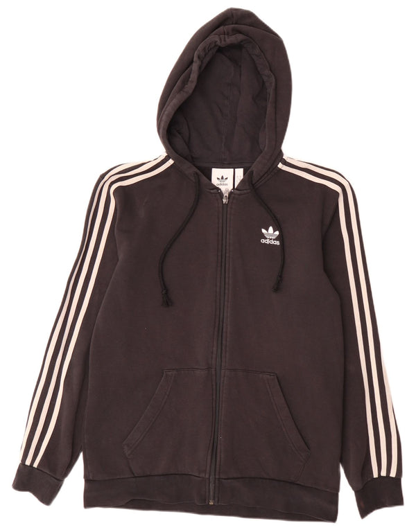 Мужской свитер с капюшоном на молнии Adidas, маленький черный, хлопковый