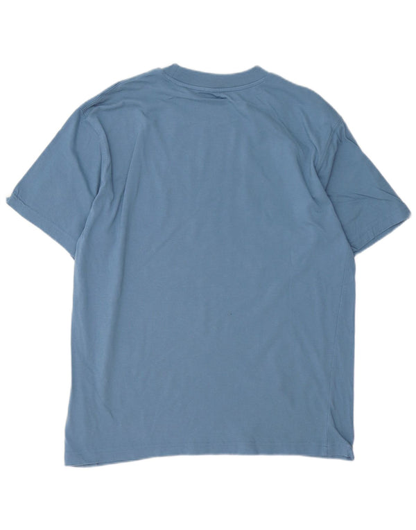 Мужская футболка с рисунком NEW BALANCE, хлопковый топ среднего синего цвета