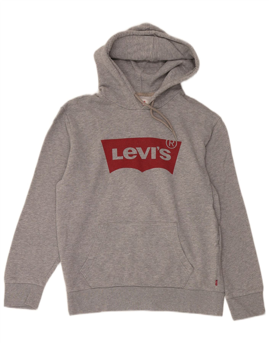 Мужской джемпер с капюшоном LEVI'S, серый, хлопковый, с рисунком