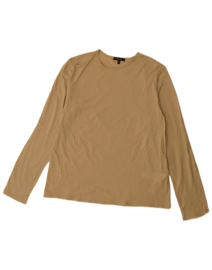 Женский топ Massimo Dutti с длинным рукавом UK 14, средний бежевый, хлопок