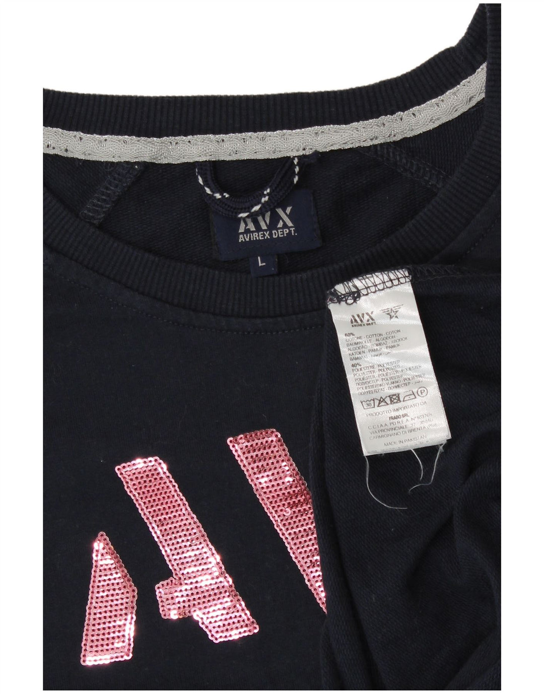 Женский свитер с рисунком Avirex UK 14, большой размер, темно-синий, хлопок