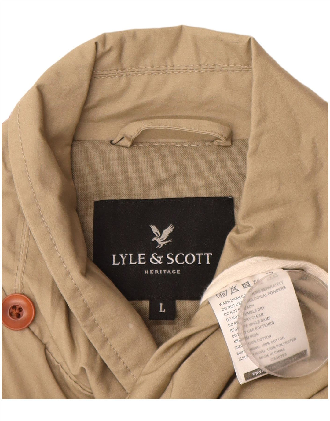 Мужская куртка LYLE & SCOTT UK 40, большая, бежевый, хлопок
