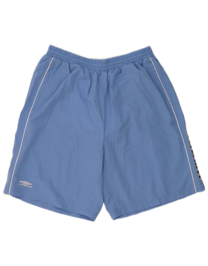 Мужские спортивные шорты с рисунком Umbro XL синие из полиэстера