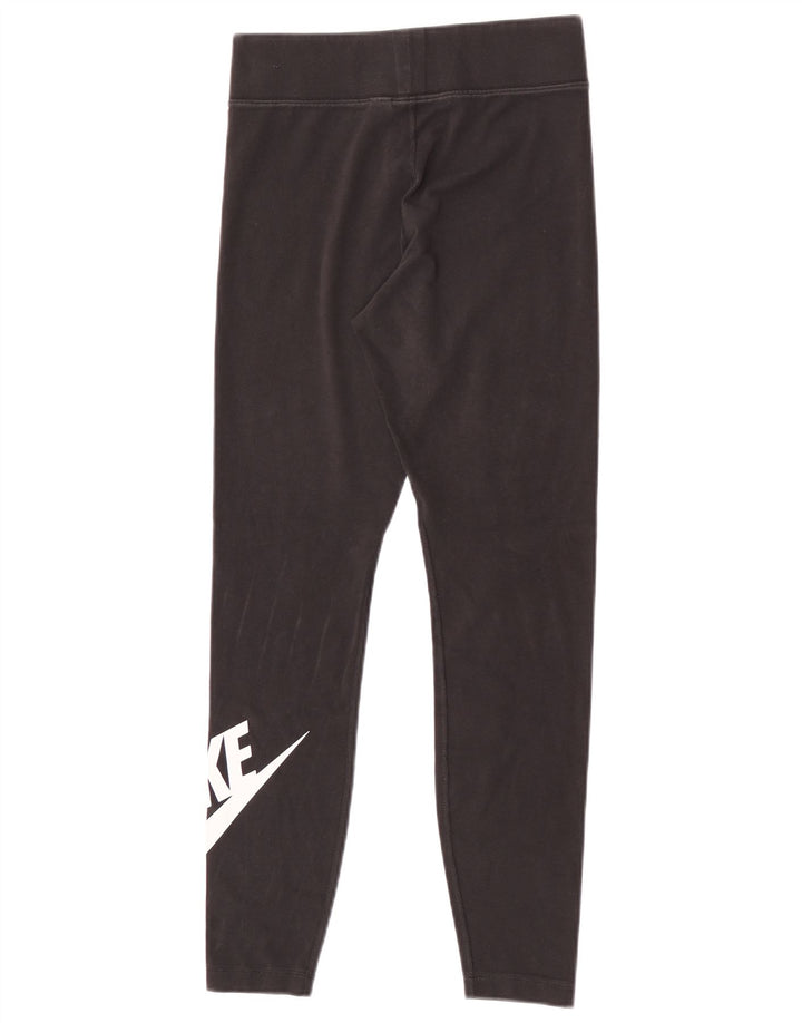 Женские леггинсы с рисунком Nike UK 12, хлопковые, средние, черные