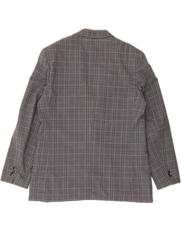 VINTAGE Mens 2 Button Blazer Jacket UK 40 Large Grey Check Vintage Vintage and Second-Hand Vintage from Messina Hembry 