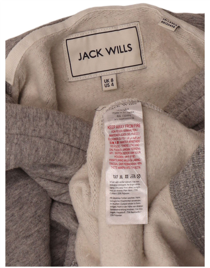 Женский джемпер с капюшоном Jack Wills UK 8, маленький, серый, хлопковый