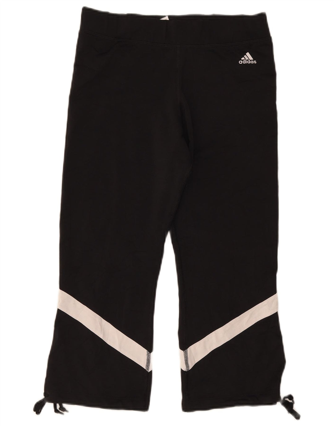 Женские леггинсы-капри Adidas UK 14, большие черные полиэстер с цветными блоками
