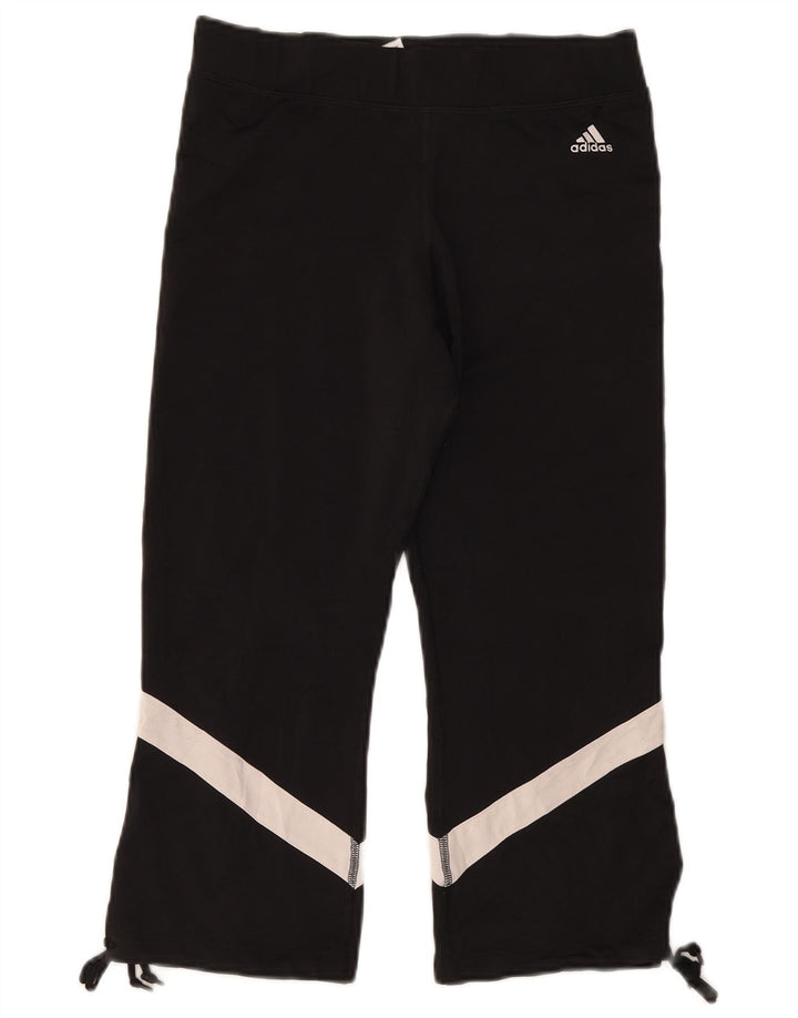 Женские леггинсы-капри Adidas UK 14, большие черные полиэстер с цветными блоками