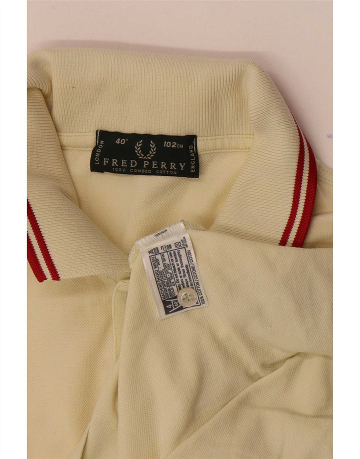 Мужская рубашка-поло Fred Perry из хлопка среднего желтого цвета