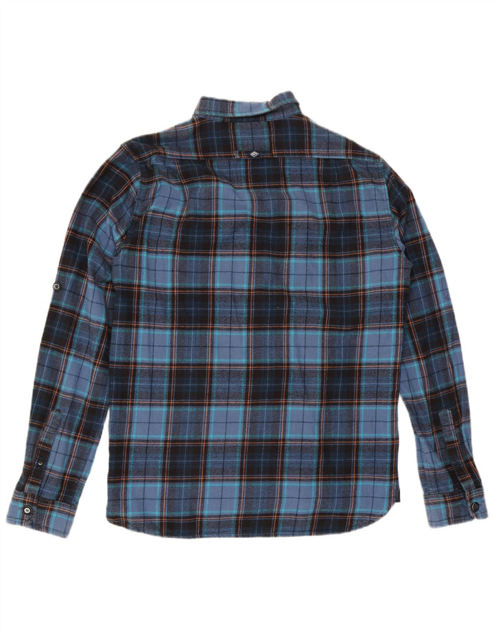 Мужская фланелевая рубашка Superdry XL, темно-синяя клетка, хлопок