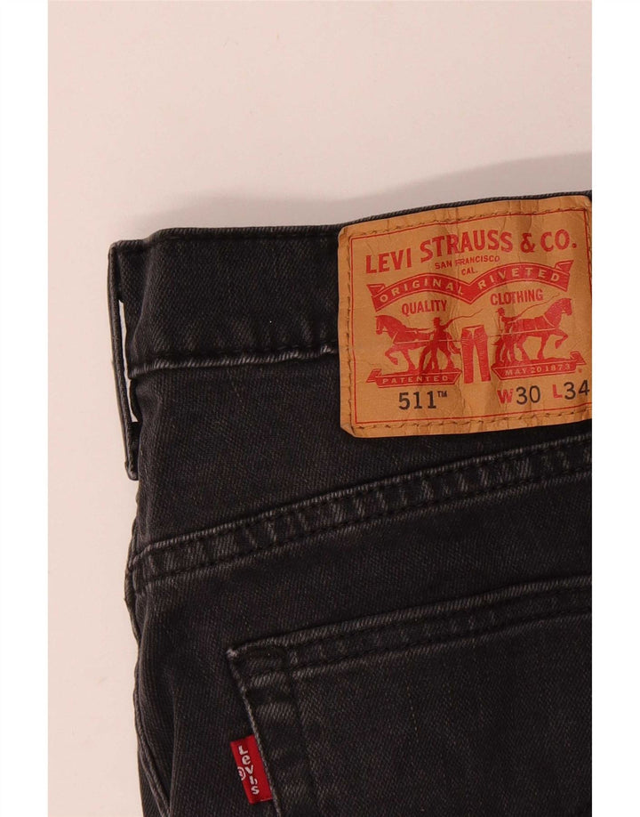 Мужские джинсы Levi's Slim 511 W30 L30, черный хлопок