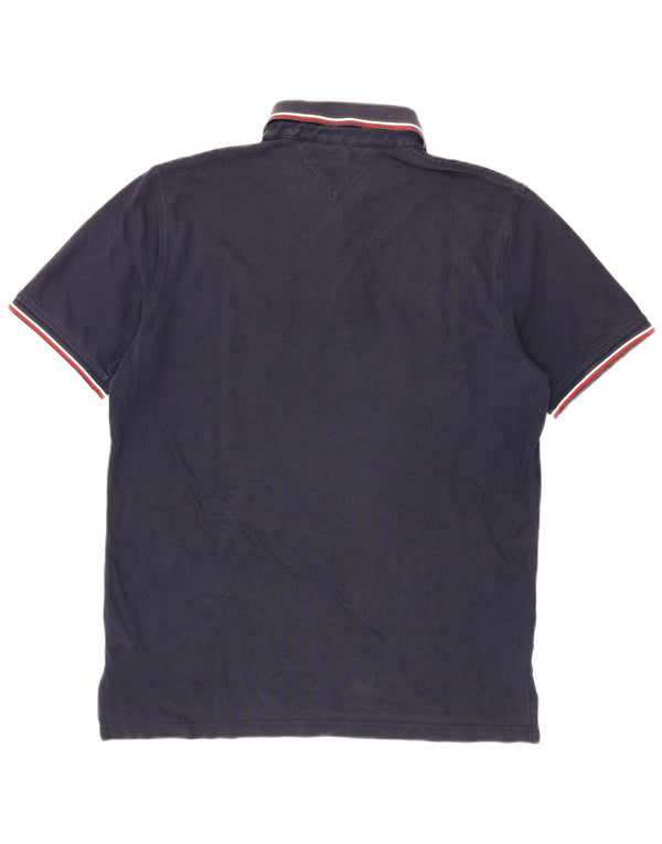 Tommy Hilfiger Мужская рубашка-поло приталенного кроя 2XL Темно-синяя хлопковая