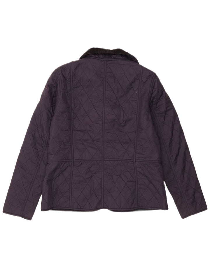 Женская стеганая куртка Barbour UK 14, большая, темно-синяя, с цветными блоками
