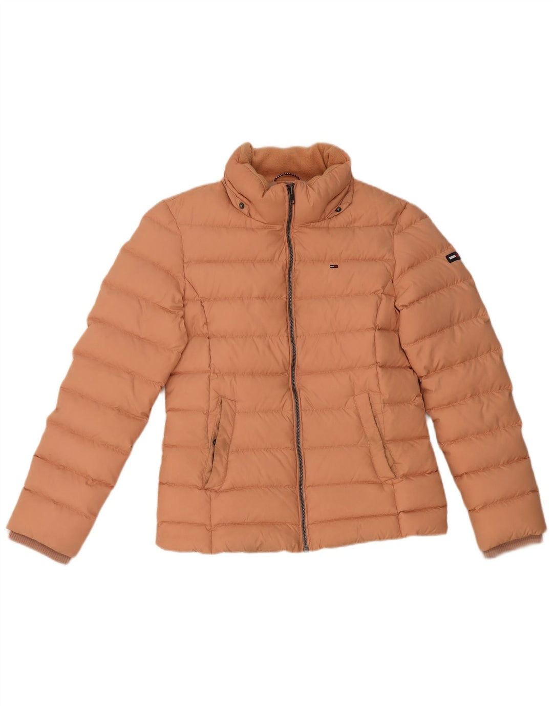 TOMMY HILFIGER Womens Padded Jacket UK 14 Medium Orange Polyester Winter